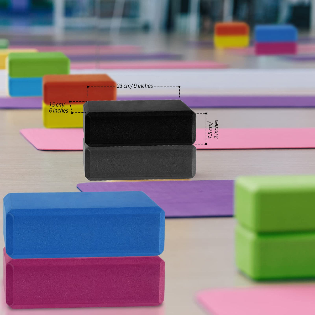 10 Pcs Foam EVA Yoga Blocks Lightweight Yoga Bricks Non Slip Supportive Foam Blocks Yoga Prop Accessories for Yoga (Mixed Colors)
