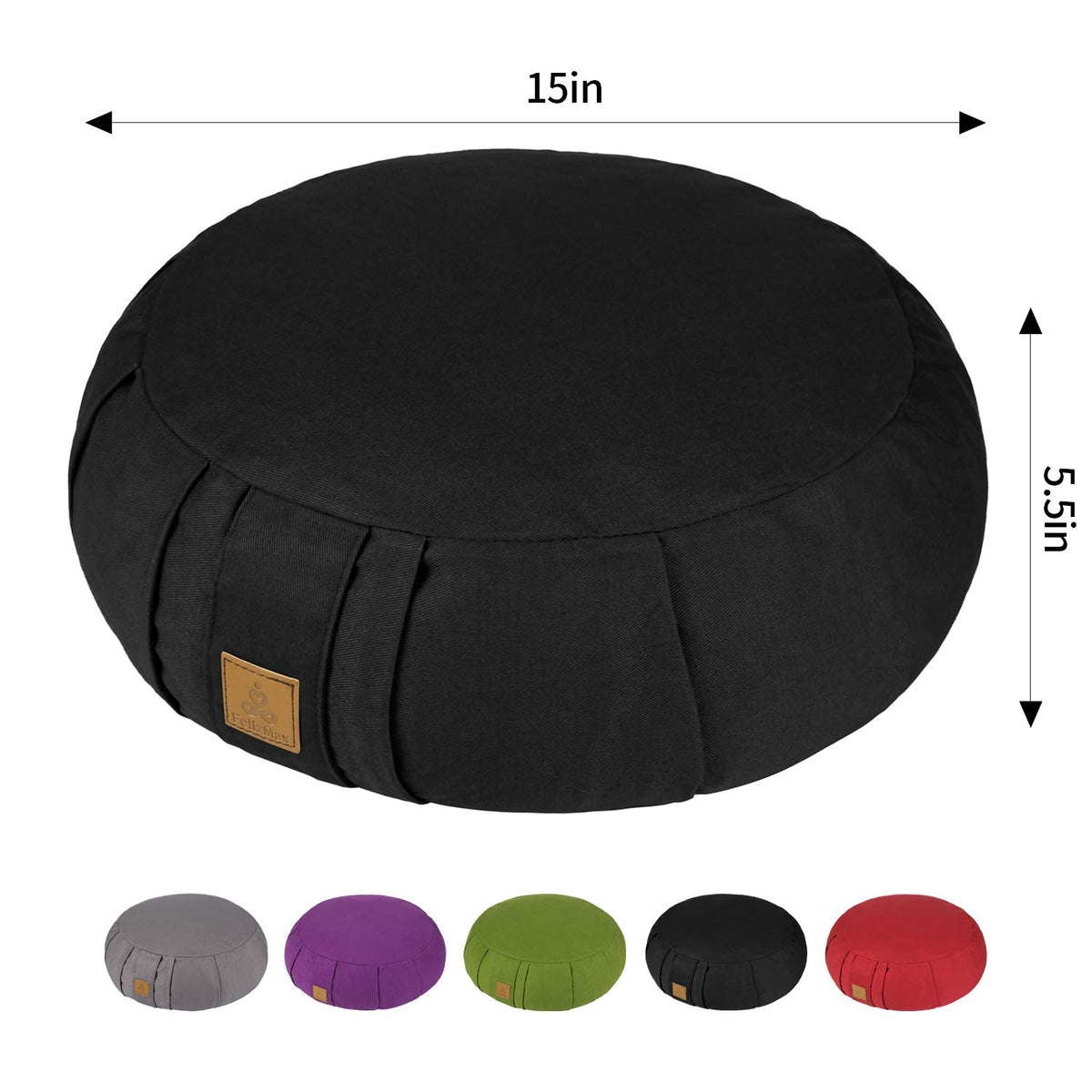Round Buckwheat Meditation Cushion (Wine Red)