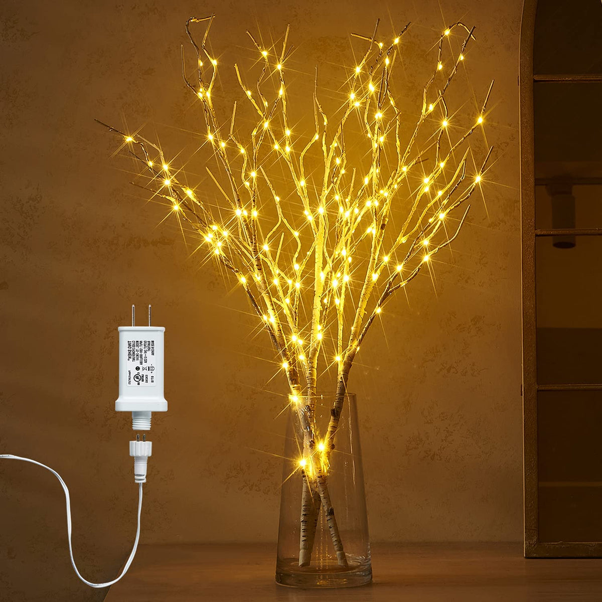 Lighted Branches 150 LED Fairy Lights with Timer 32in Plug in (150led-birch-plug-in / 32in-1 set)