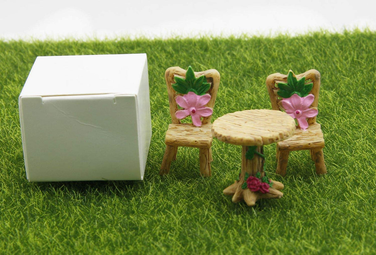 Miniature Fairy Garden Decoration Accessories Garden Sculptures Statues (Table & Chair)