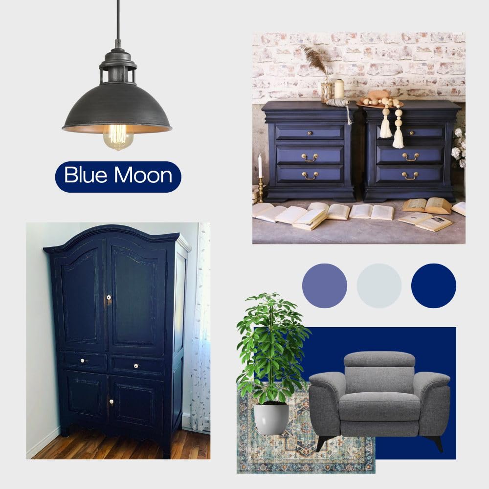 BLUE MOON Chalk Paint Based for Furniture DIY (Blue Moon / 8 Fl Oz (Pack of 1))