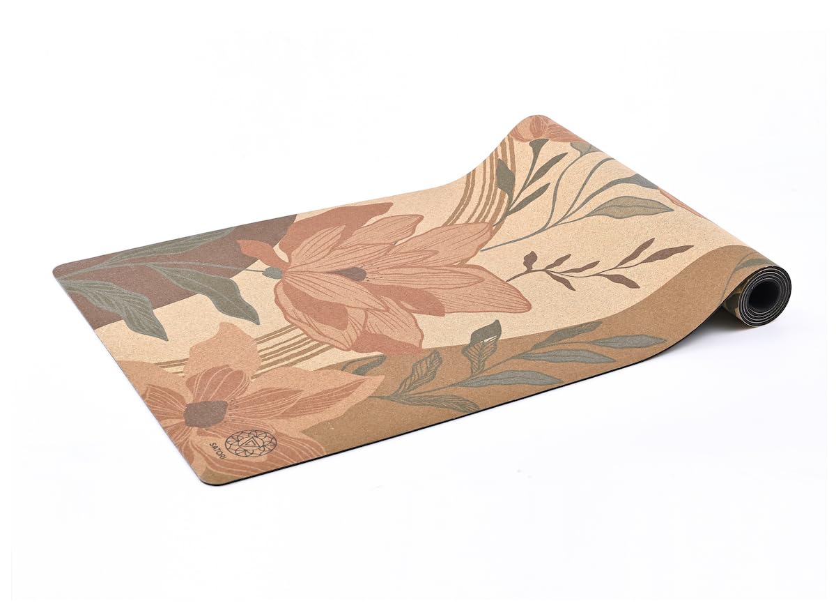 Cork Yoga Mat with Natural Rubber Base (Flower / 72 x 26 x 4 mm)