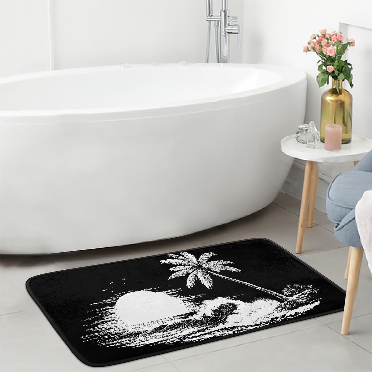 Black Beach Kitchen Rug Non (Color41)