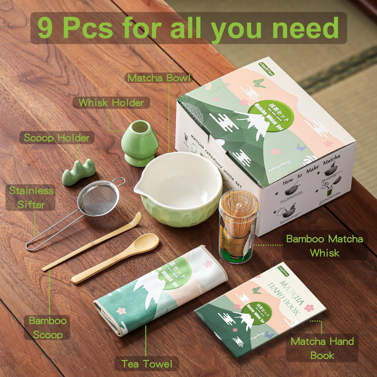 Matcha Whisk set (Jade green)
