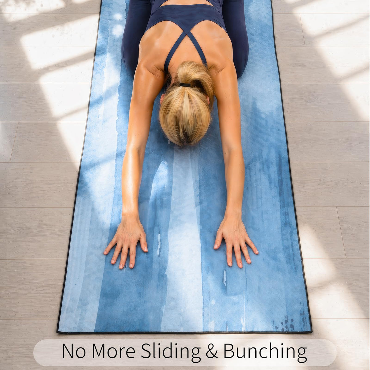 Non Slip Hot Yoga Towel (Blue Tie Dye / 70"x26")