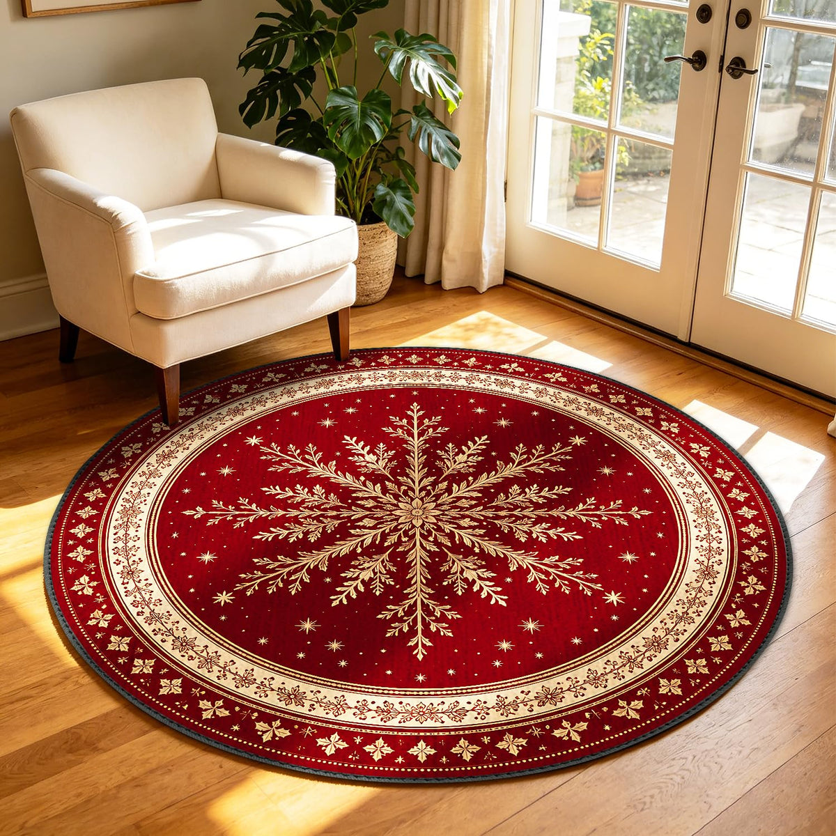 Christmas Round Rug 4ft (117 / 4' (Round))
