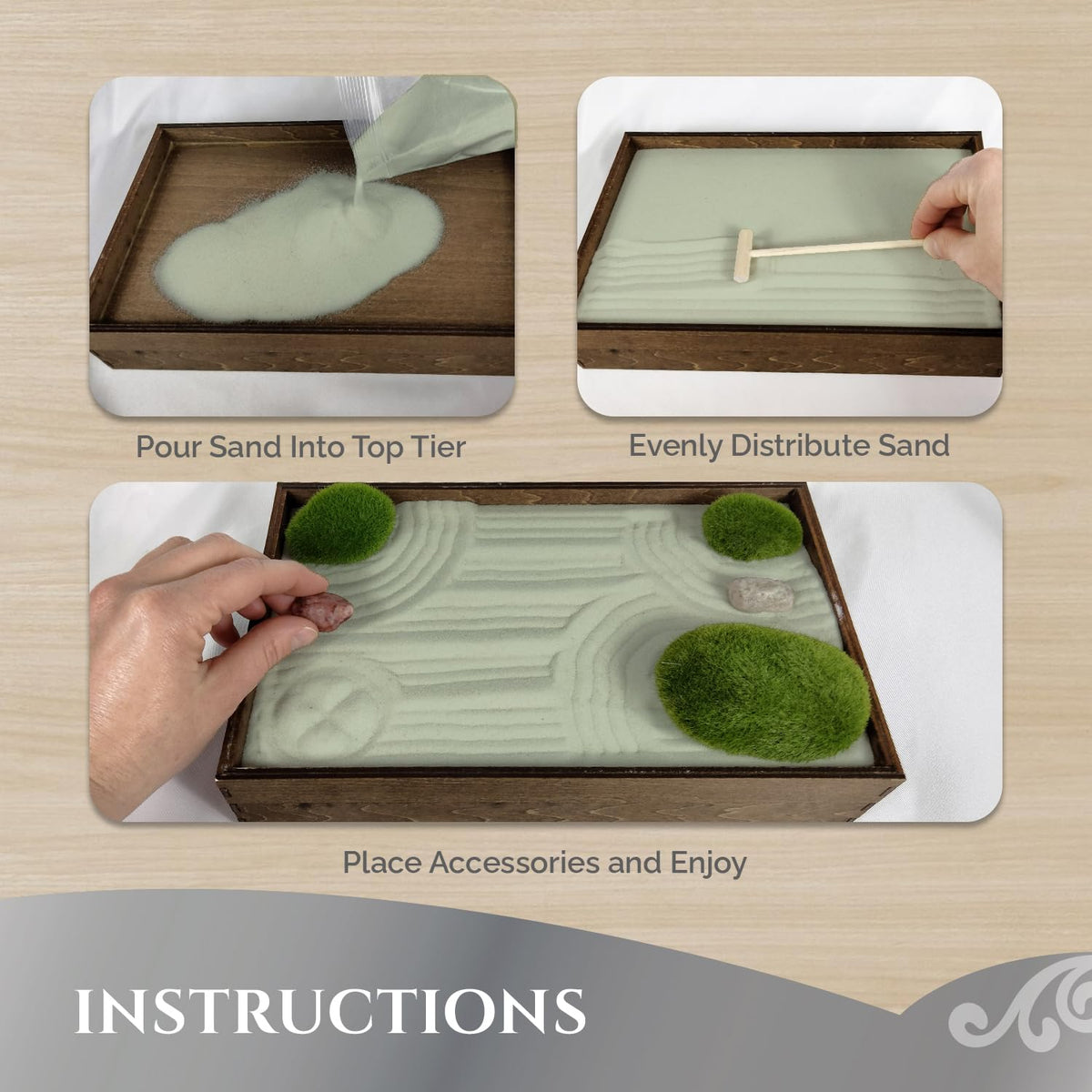 Wooden Stackable Zen Garden (Palo Verde / Stackable)