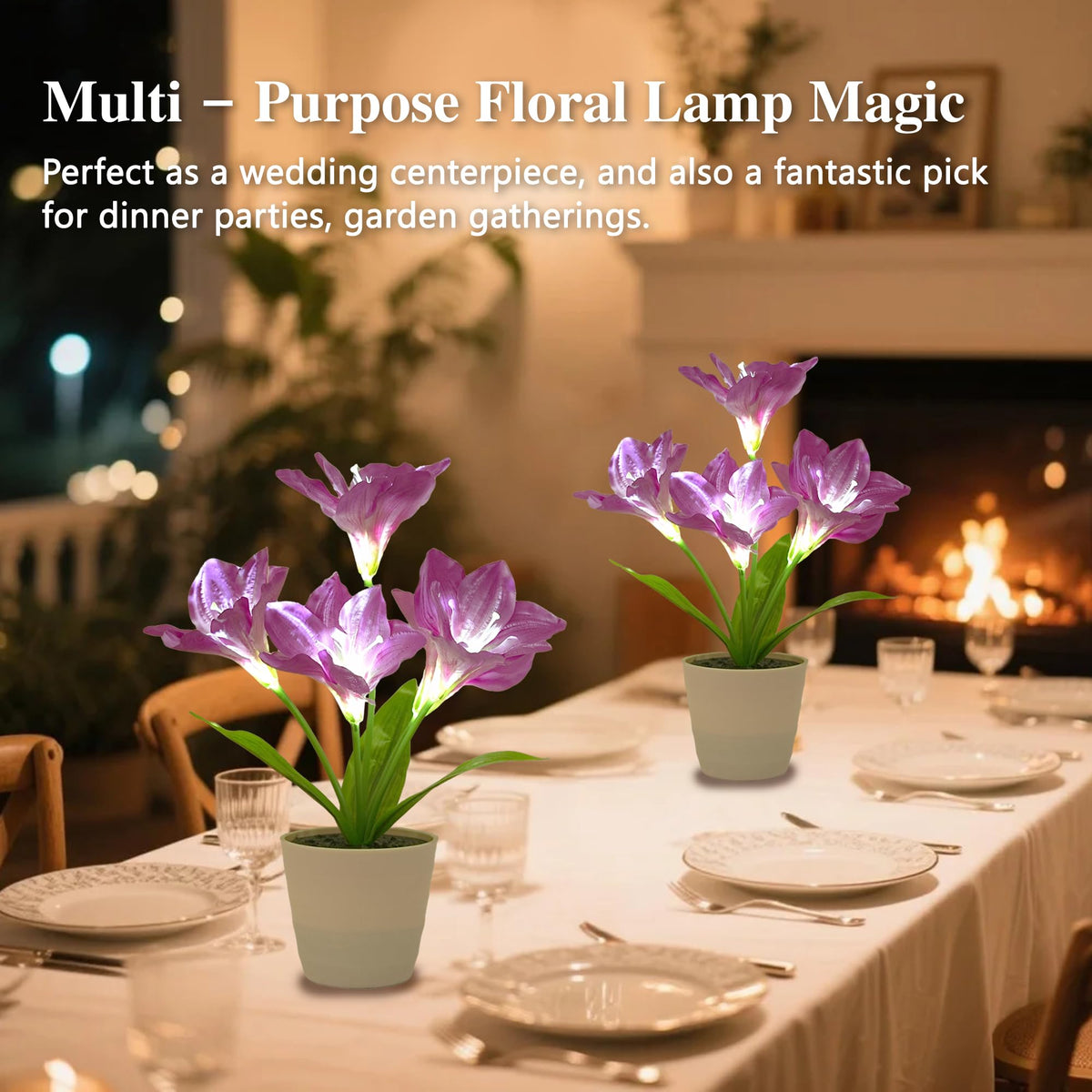 Artificial Purple Lily Flower Lamp (Lily-Purple)