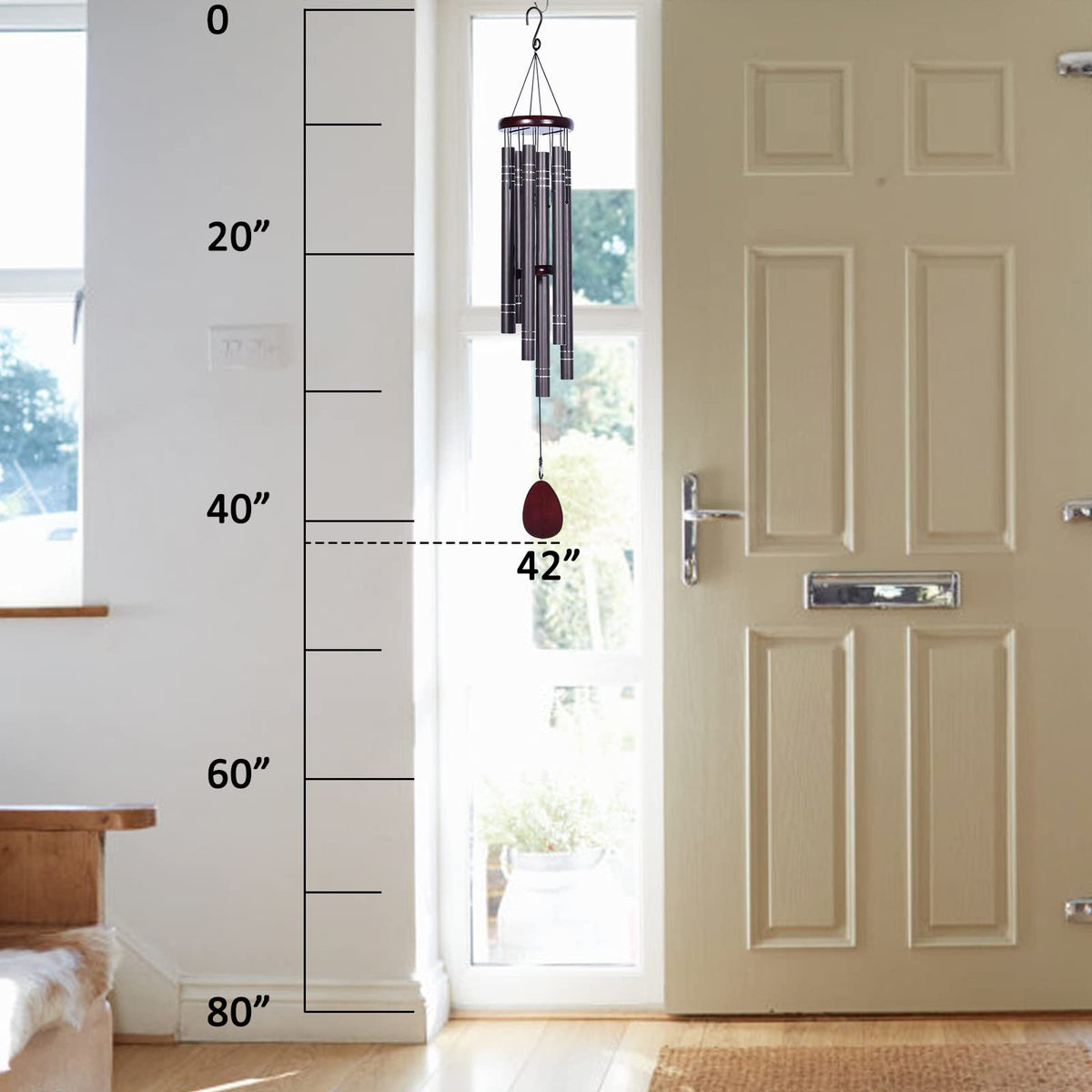 Large Wind Chimes Outside Deep Tone