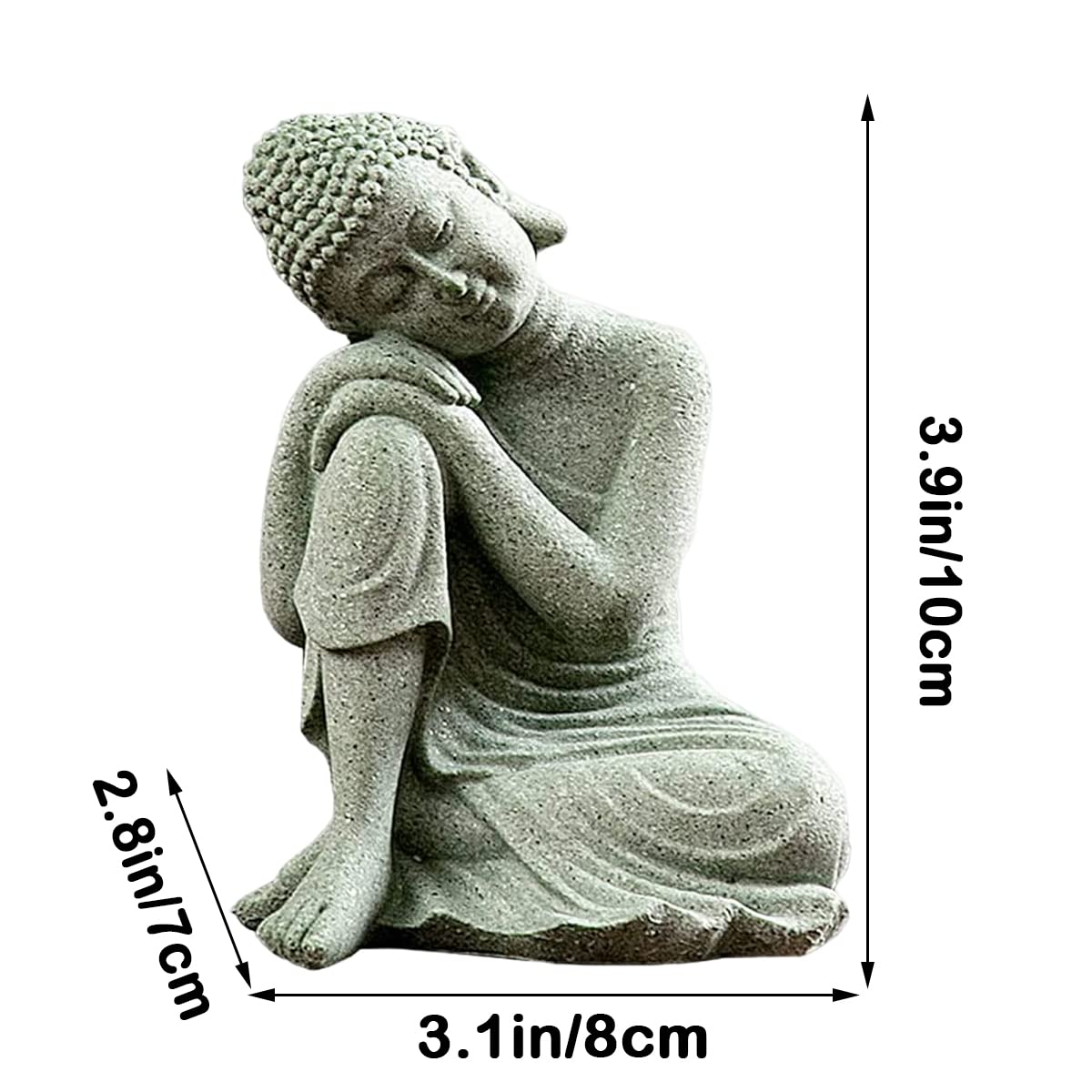 Mini Buddha Statue Meditating Natural Sandstone Buda Sculptures Ornament for 10 Gallon & Under Fish Tanks (A-Small)