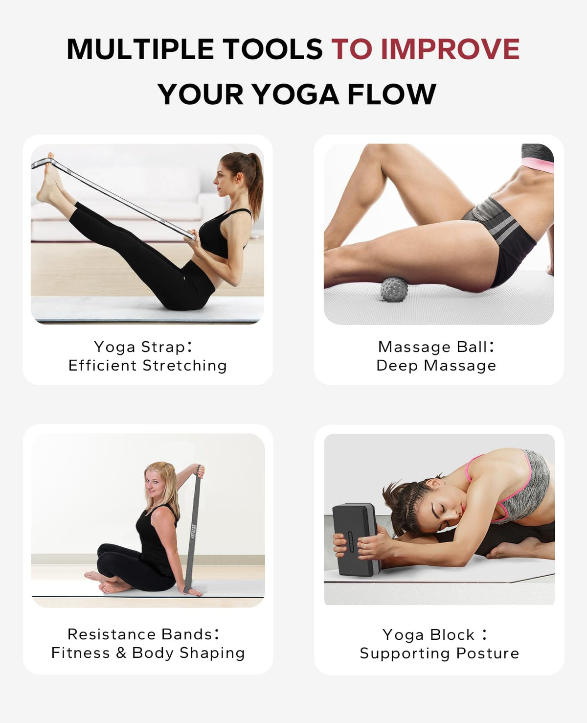 Yoga Blocks 2 Pack (Black/Gray)