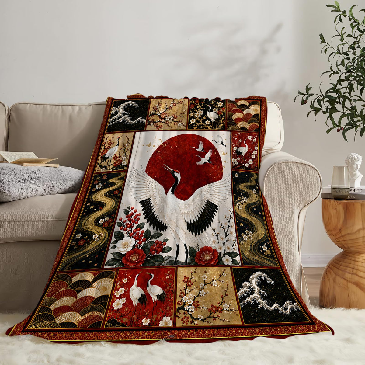 Japanese Crane Blanket (60"x80" / Japanese Crane)