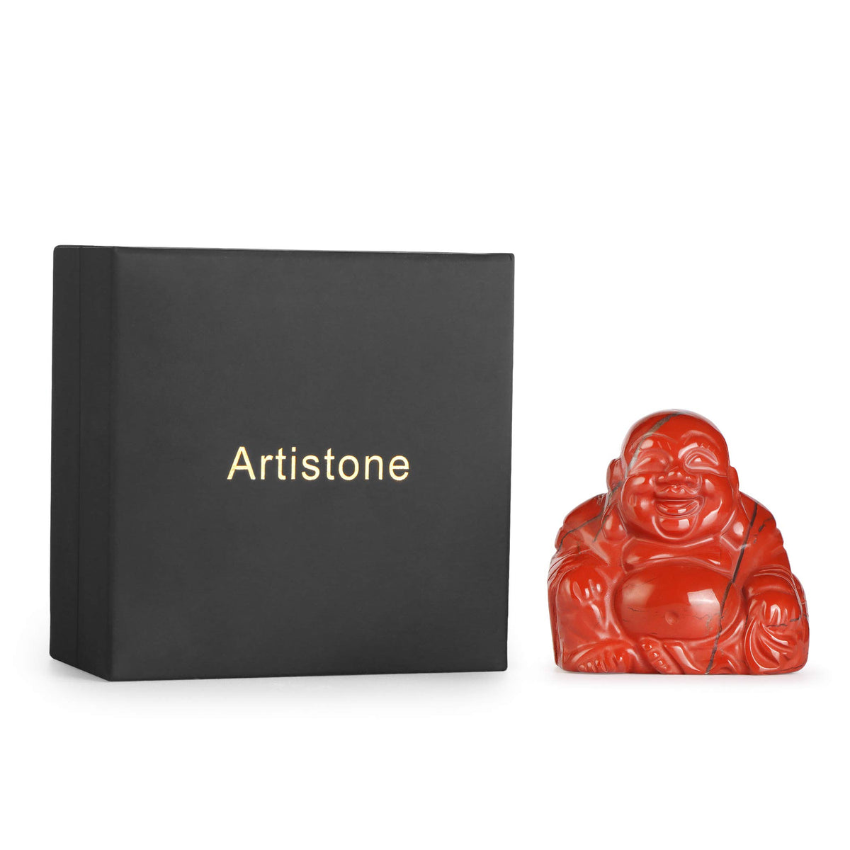 2" Red Jasper Crystal Laughing Buddha Statue (Red Jasper)