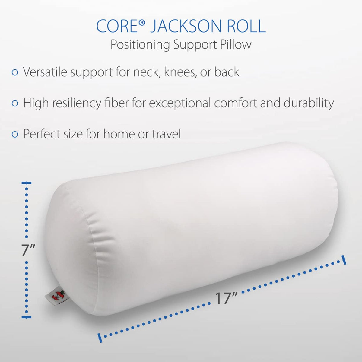Core Jackson Roll Bolster Pillow for Neck (White)