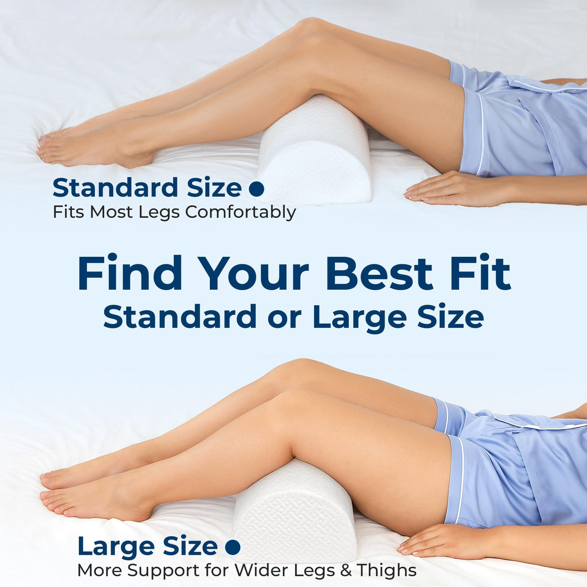 Knee Pillow for Back Sleeping (White / Large)