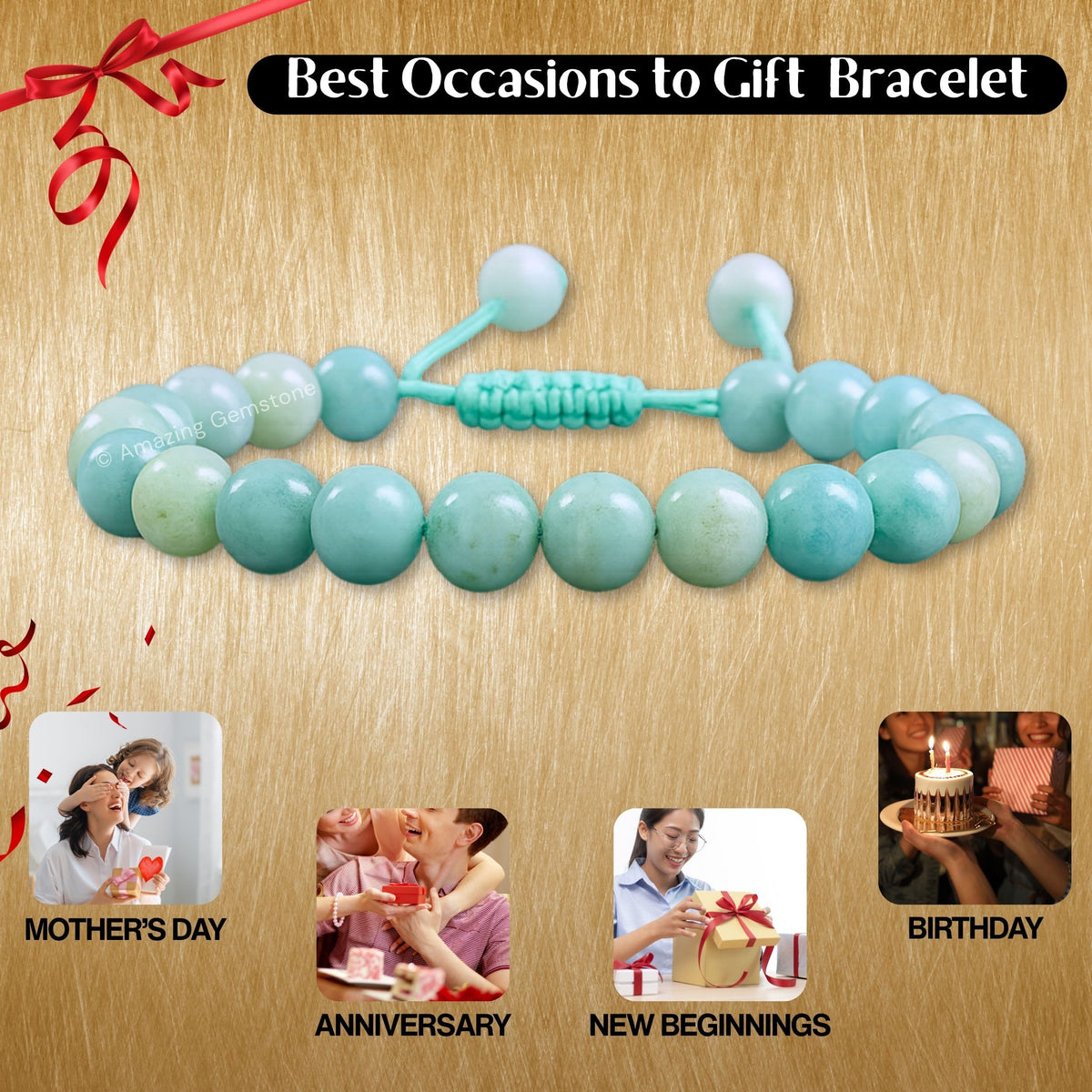 Amazonite Bracelet for Women Men's Gifts (Amazonite)
