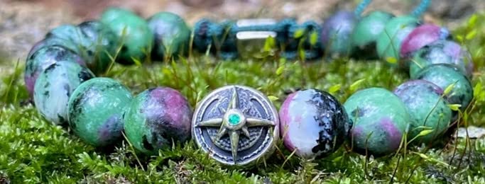 108 Pcs Ruby Zoisite Beads for Jewelry Making 8 MM Colorful Green Imperial Jasper Gemstones Loose Stone Beads (Ruby Zoisite / 8MM, 108pcs)