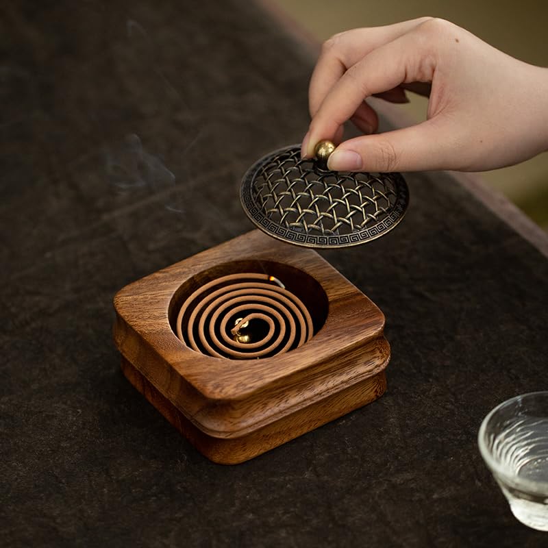 Bamboo Node Walnut Wood Incense Burner Holder (Bamboo Node Incense Burner)