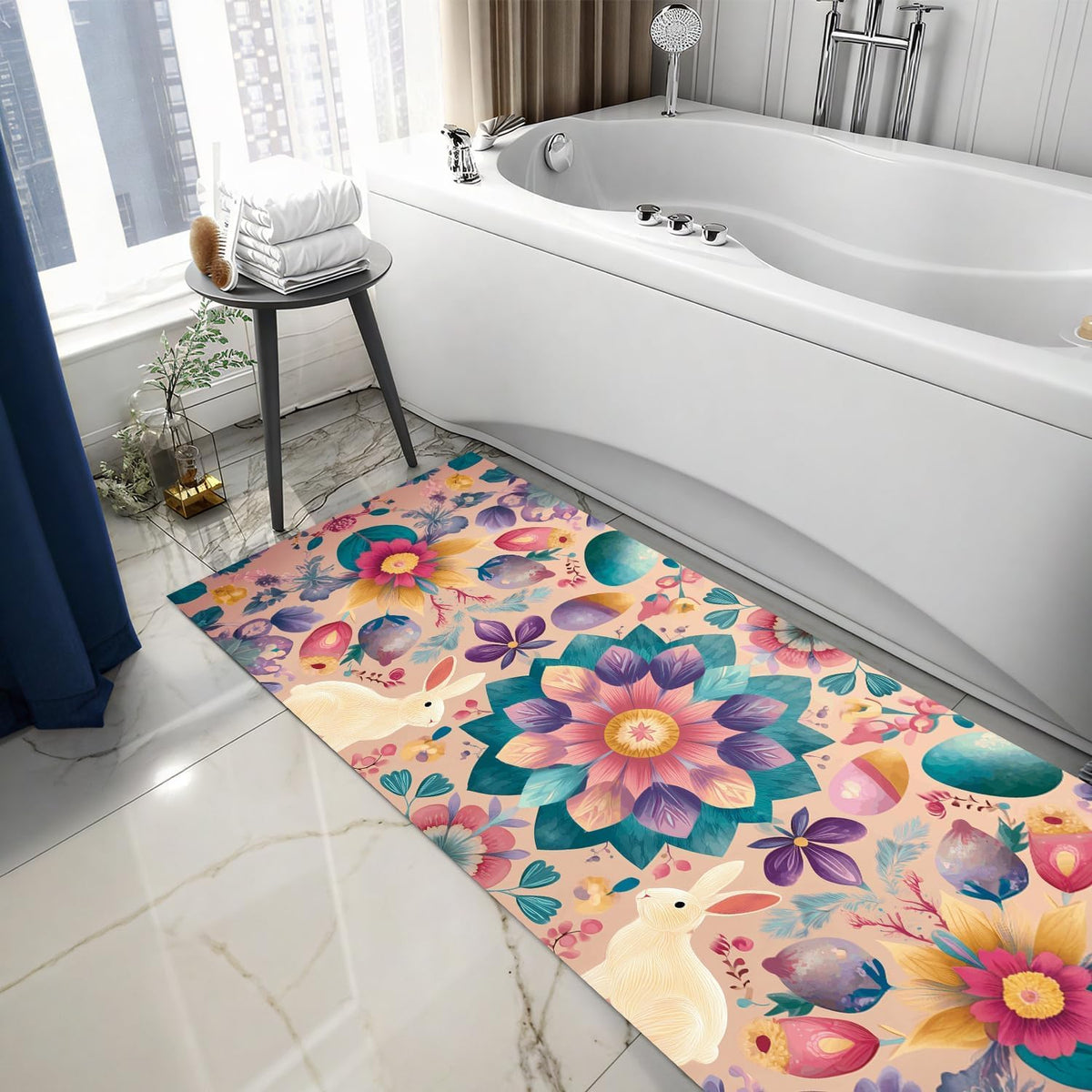 Easter Bunny Laundry Room Runner Rug 20x47 Inch (#67)