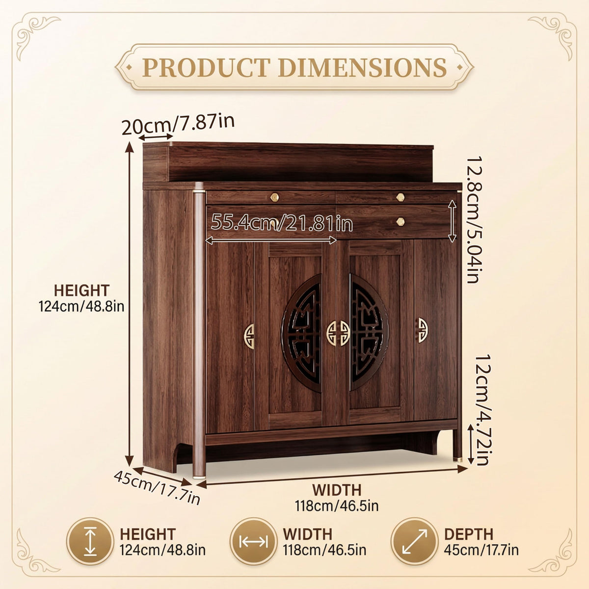 Personal Shrine Altar Table (46.5*17.7*48.8in)