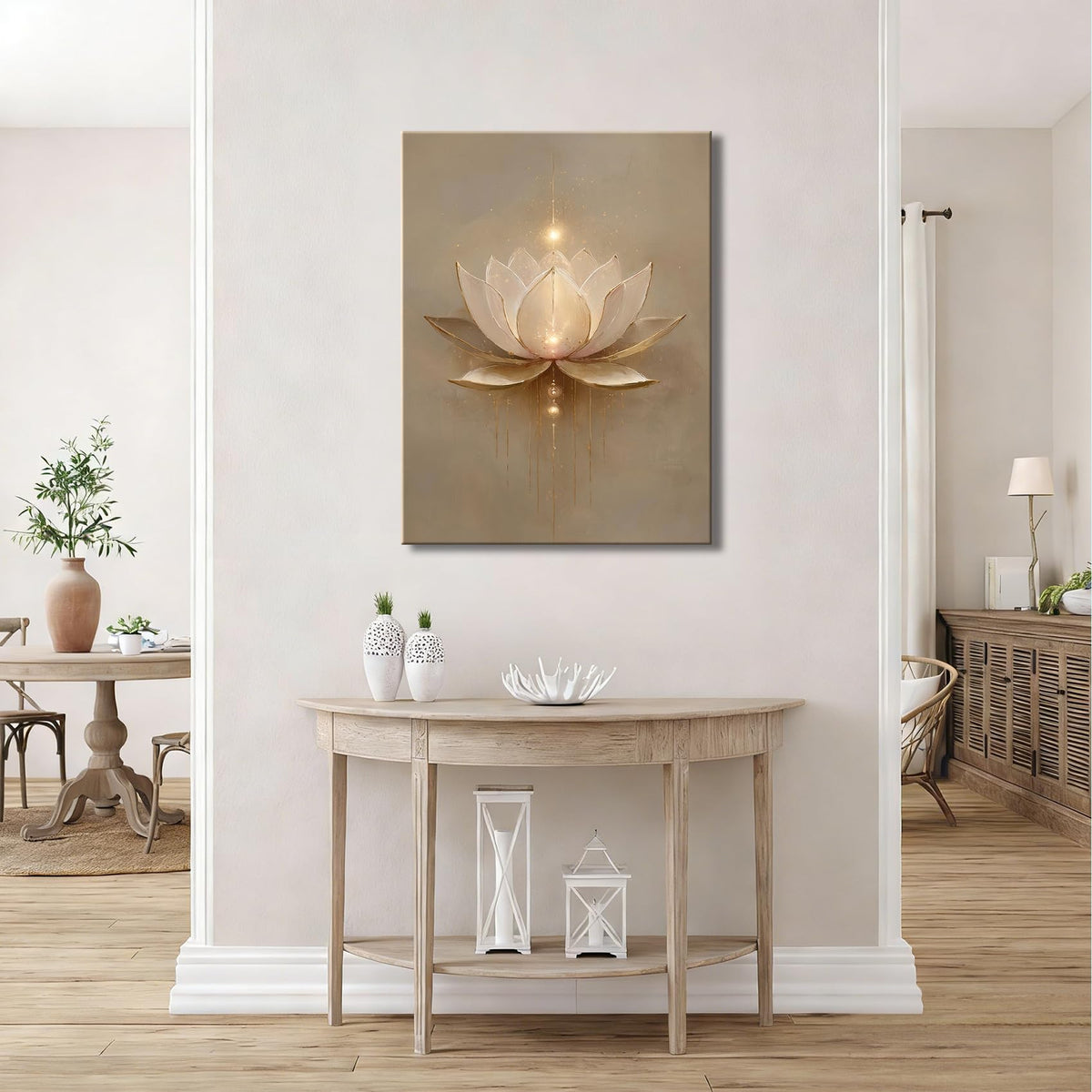 Framed Luxury Gilded Lotus Canvas Art (Pictures32 / 18"L x 12"W)