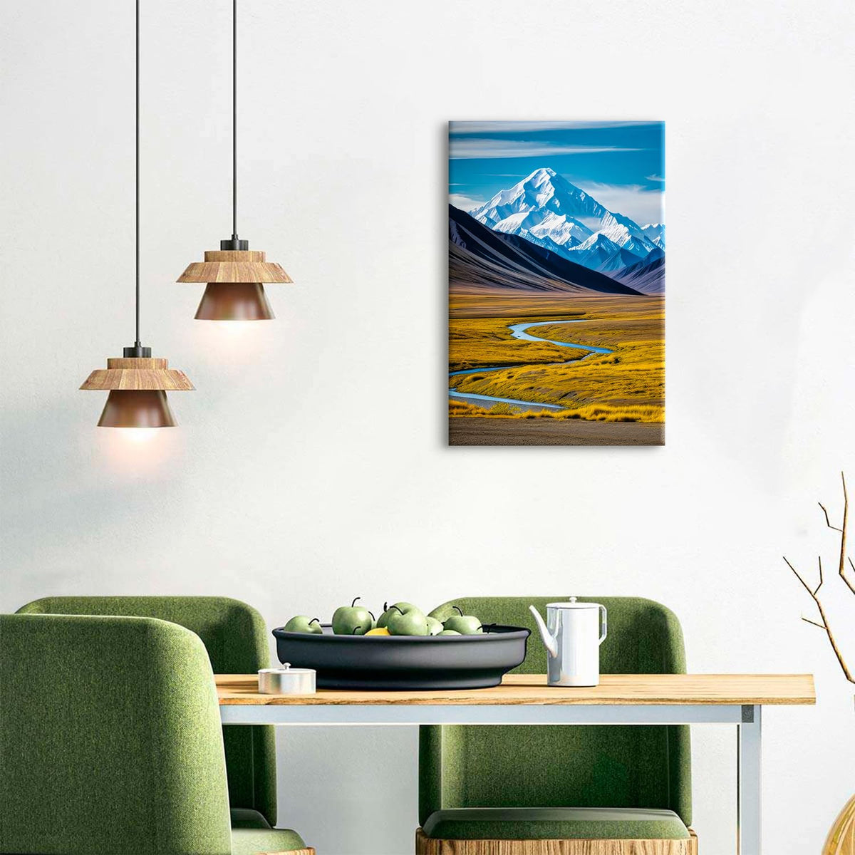 McKinley Mountain Wall Art Denali National Park Pictures Bathroom Decor Mountain Landscape Canvas Photo Alaska Scenery Painting Nature Artwork for Bedroom Living Room Home Decoration 16x24" (24"L x 16"W / McKinley)