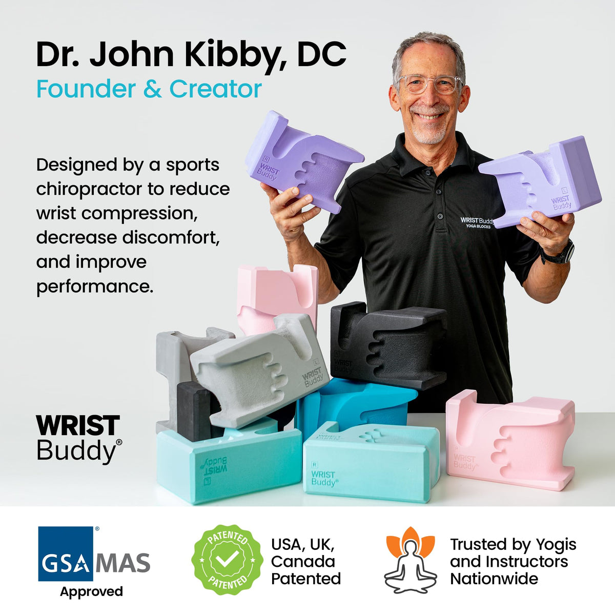 WRISTBuddy® Yoga Blocks 2 Pack (Black)