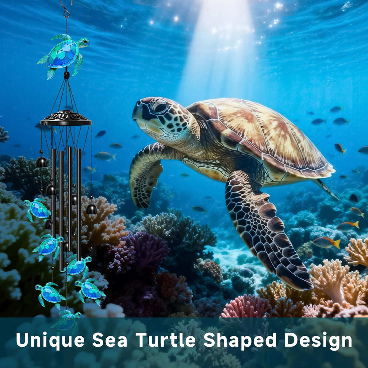 Sea Turtle Wind Chimes for Outside (Seaturtle)