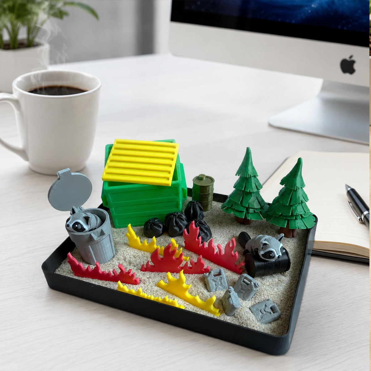 Dumpster Fire Zen Garden Compact Desk Decor (Dumpster Fire)