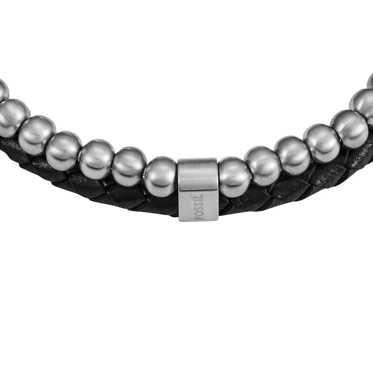 Men's Beads Leather Multi (Silver Beaded/Black)