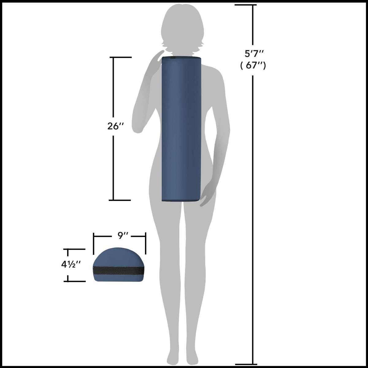 Jumbo Half Round Massage Table Bolster Under (Blue)