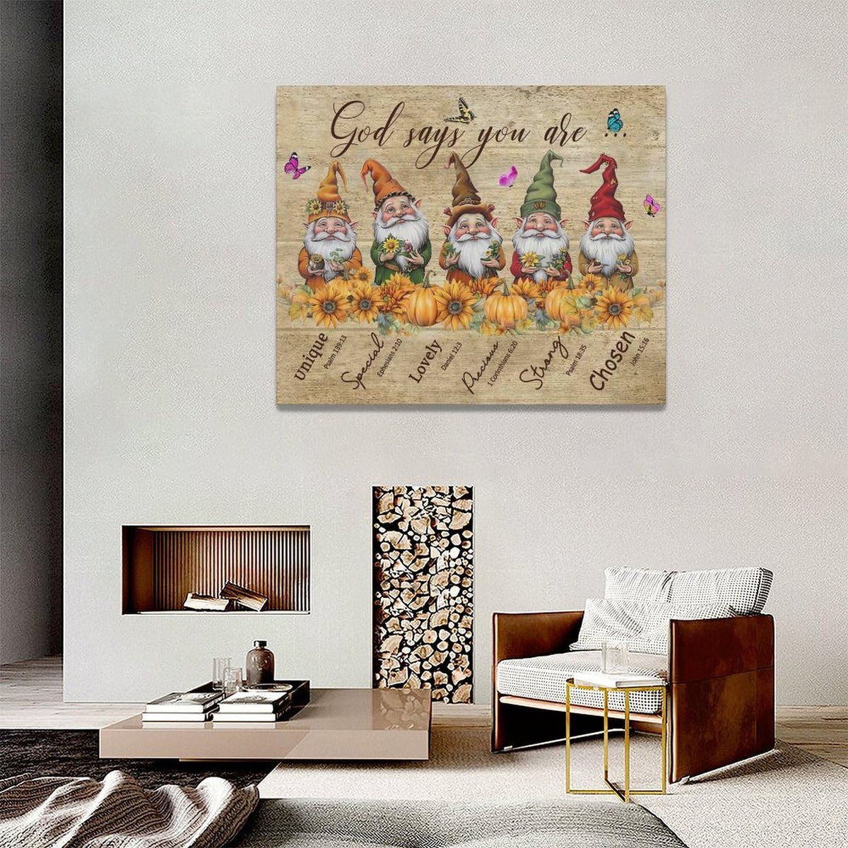 Dwarf God Says You Are Wall Art Fall Pumpkins Pictures Wall Decor Autumn Scripture Bible Verse Canvas Painting Home Modern Artwork Decorations Framed for Bathroom Living Room Bedroom Office 20x16inch (20"L x 16"W / Dwarf)
