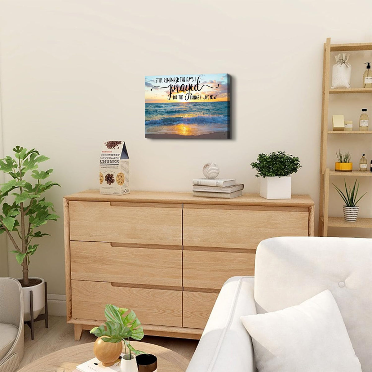 Beach Wall Art Christian Wall Decor Sunset Beach Bathroom Decor Scripture Bible Verses Canvas Prints Ocean Landscape Paintings Nature Seascape Artwork for Living Room Bedroom Home Decoration 12x16" (16"L x 12"W / BibleVerse)