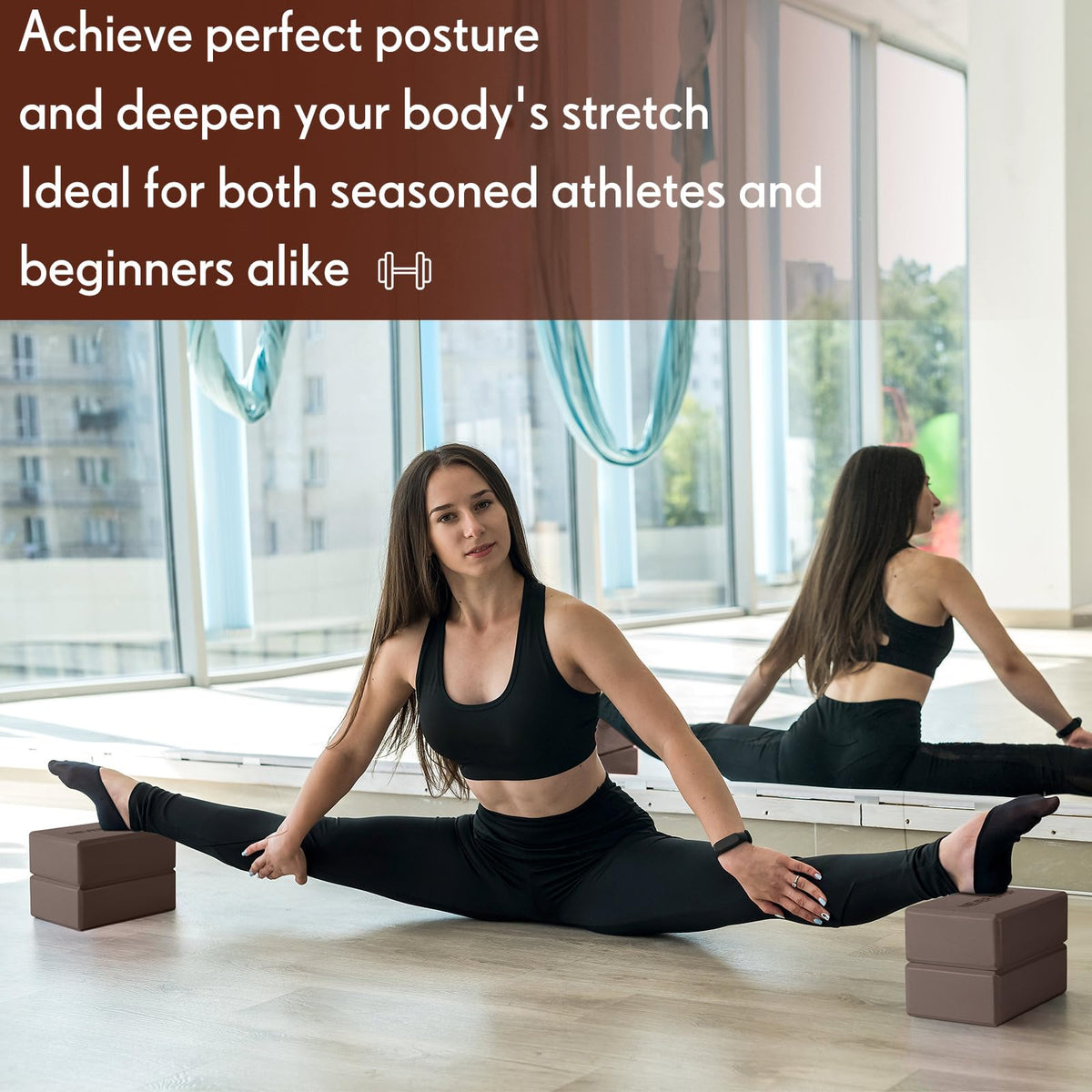 8 Pack Yoga Blocks Non Slip Pilates Brick Foam Blocks (Brown)
