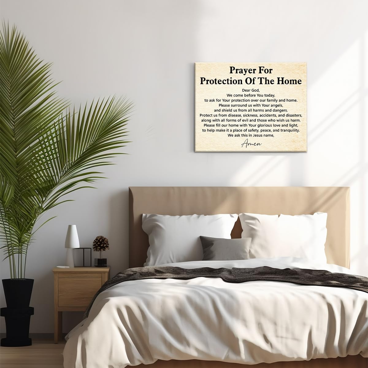 Prayer for Protection of the Home Religious Poster Painting Wall Decor (Prayer for Protection)