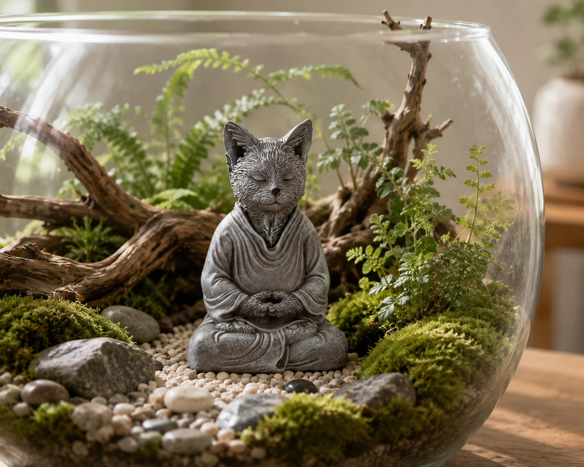 7 Inch Zen Meditation Cat Statue