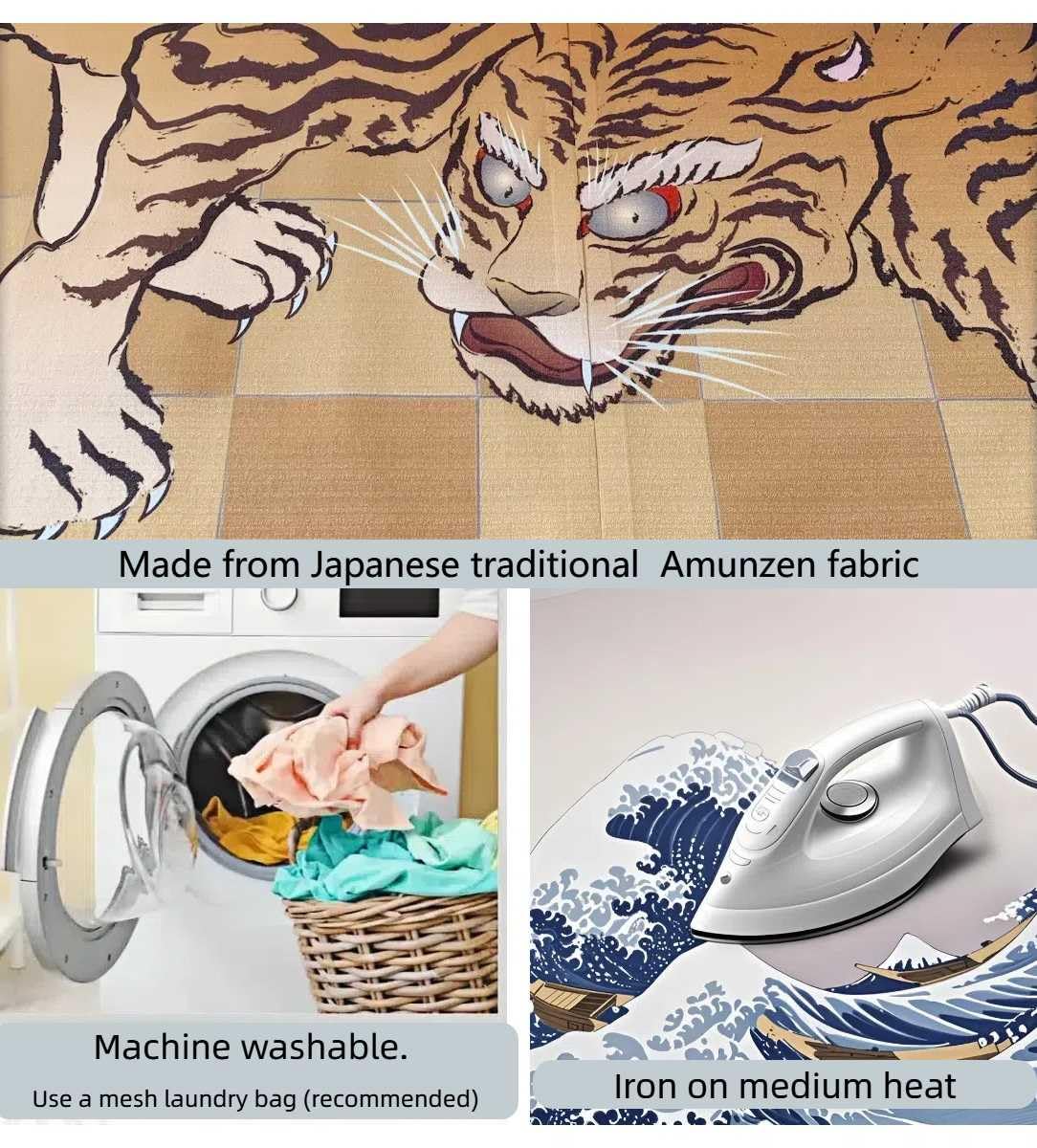 Japanese Tapestry Wall Art Scroll (Tiger)