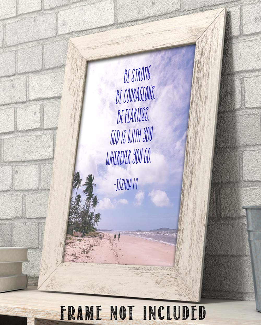 Joshua 1 9 Bible Quote Wall Art (Beach)
