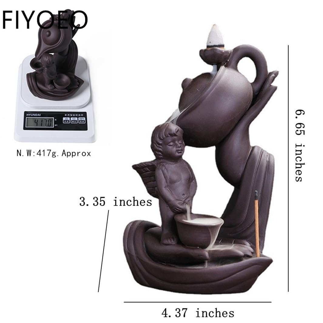 Buddha Hand Series Backflow Incense Burner Indoor Smoke Waterfall Incense Holder Creative Ceramic Incense Burner (Boy)