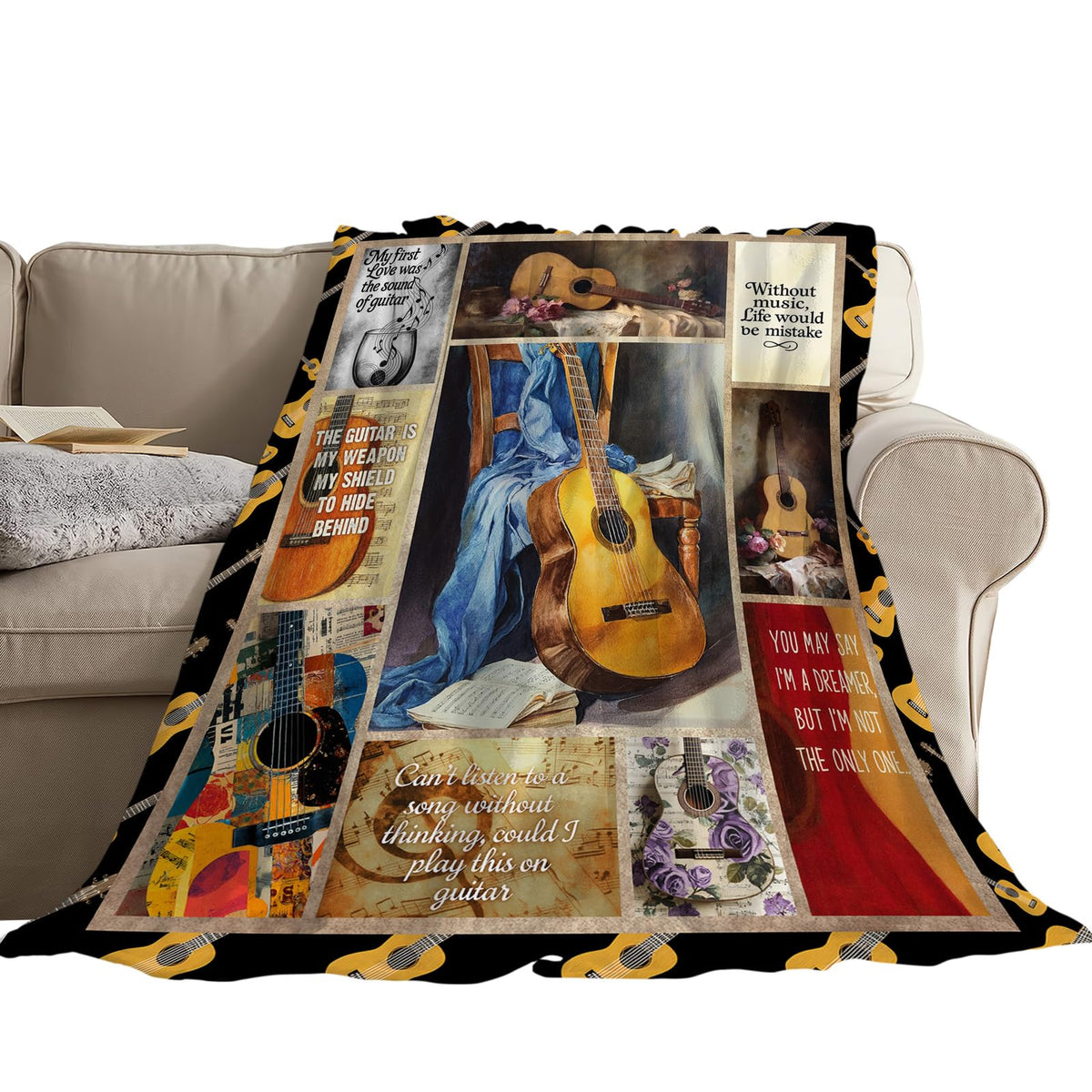 Guitar Music Throw Blanket (50"x60" / Guitar)