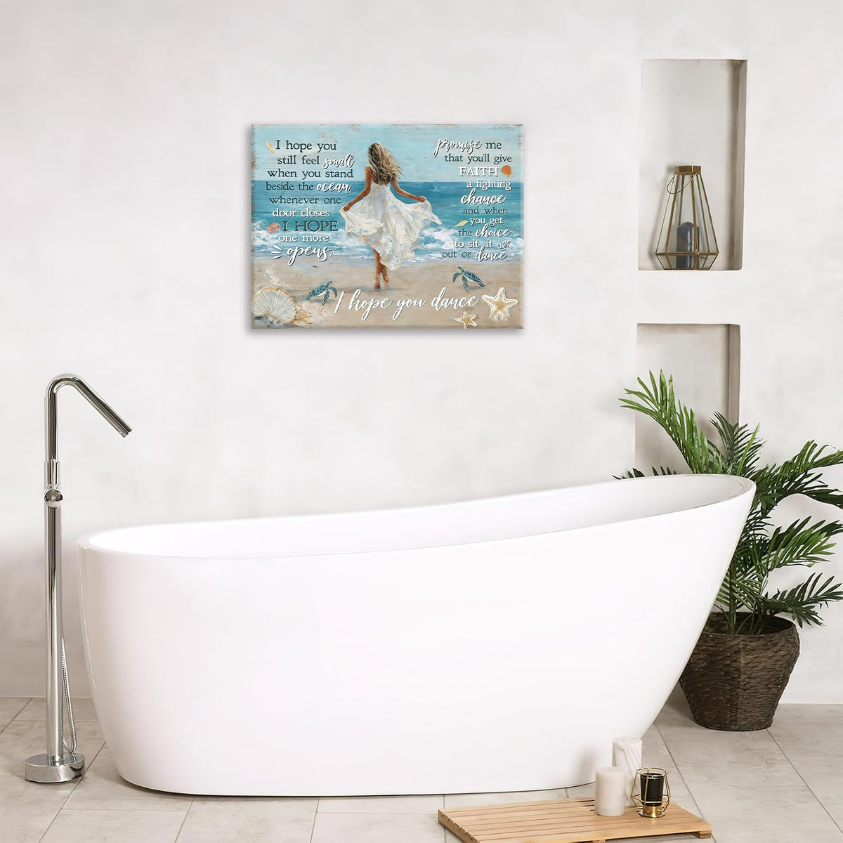 Inspirational Seaside Canvas Wall Art Coastal Modern ArtWork 16" x 20" (Inspirational Seaside / 20"L x 16"W)