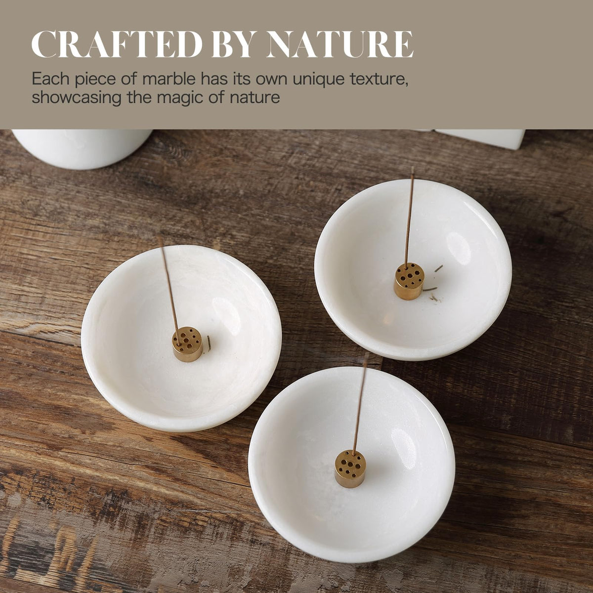 Natural Marble Incense Holder (D=130-white)