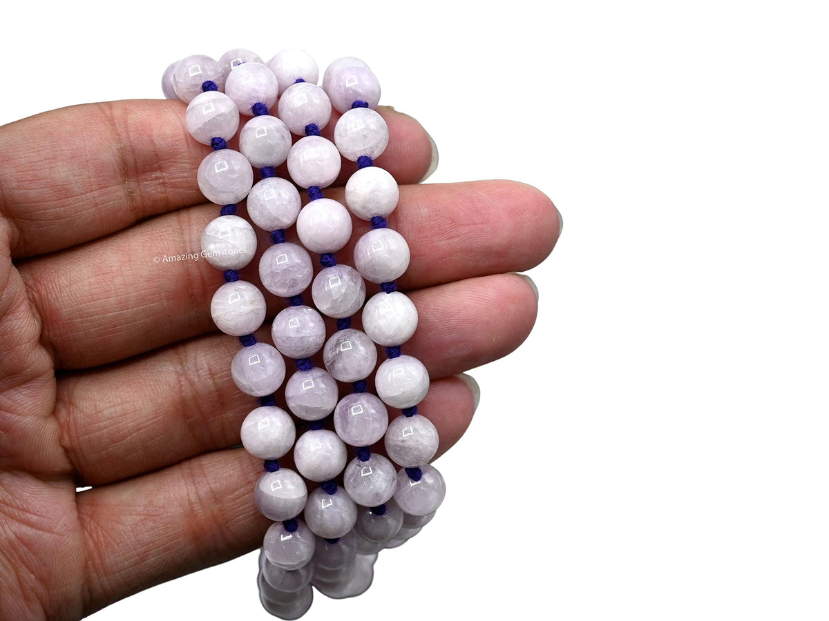 Kunzite Mala Beads (Kunzite / Knotted)