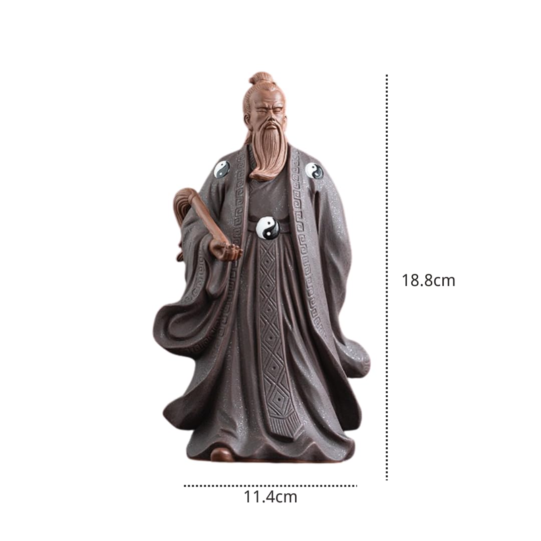 Zen Inspired Chinese Purple Clay Tai Chi Master Figurines (A)