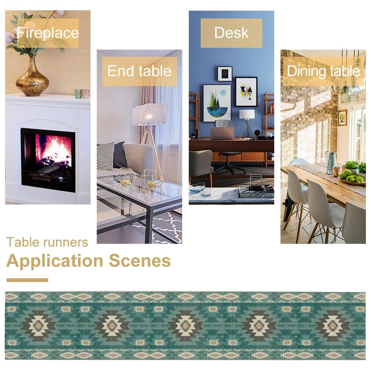 Ethnic Southwestern Table Runner (13x120inch / Aztec 15)