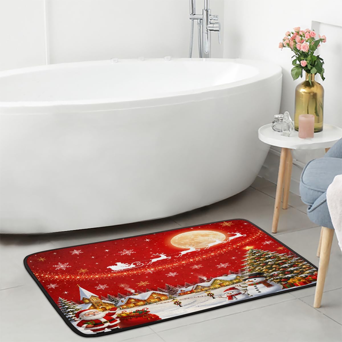 Christmas Kitchen Rugs Kitchen Mats Non Slip Floor Mat (Z:g-color 4)
