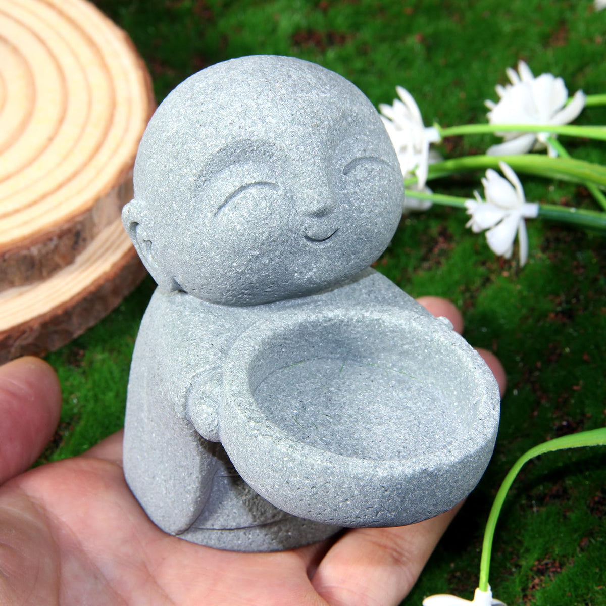 Japanese Buddha Sandstone Statues 2pcs (Monk)