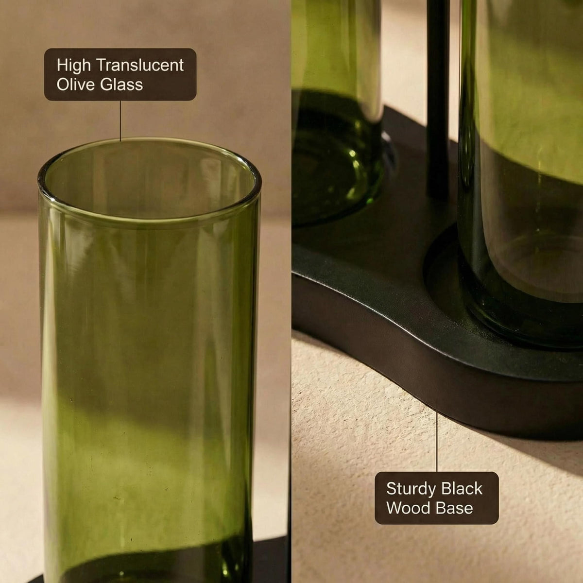 Green Glass Incense Holder (Green)
