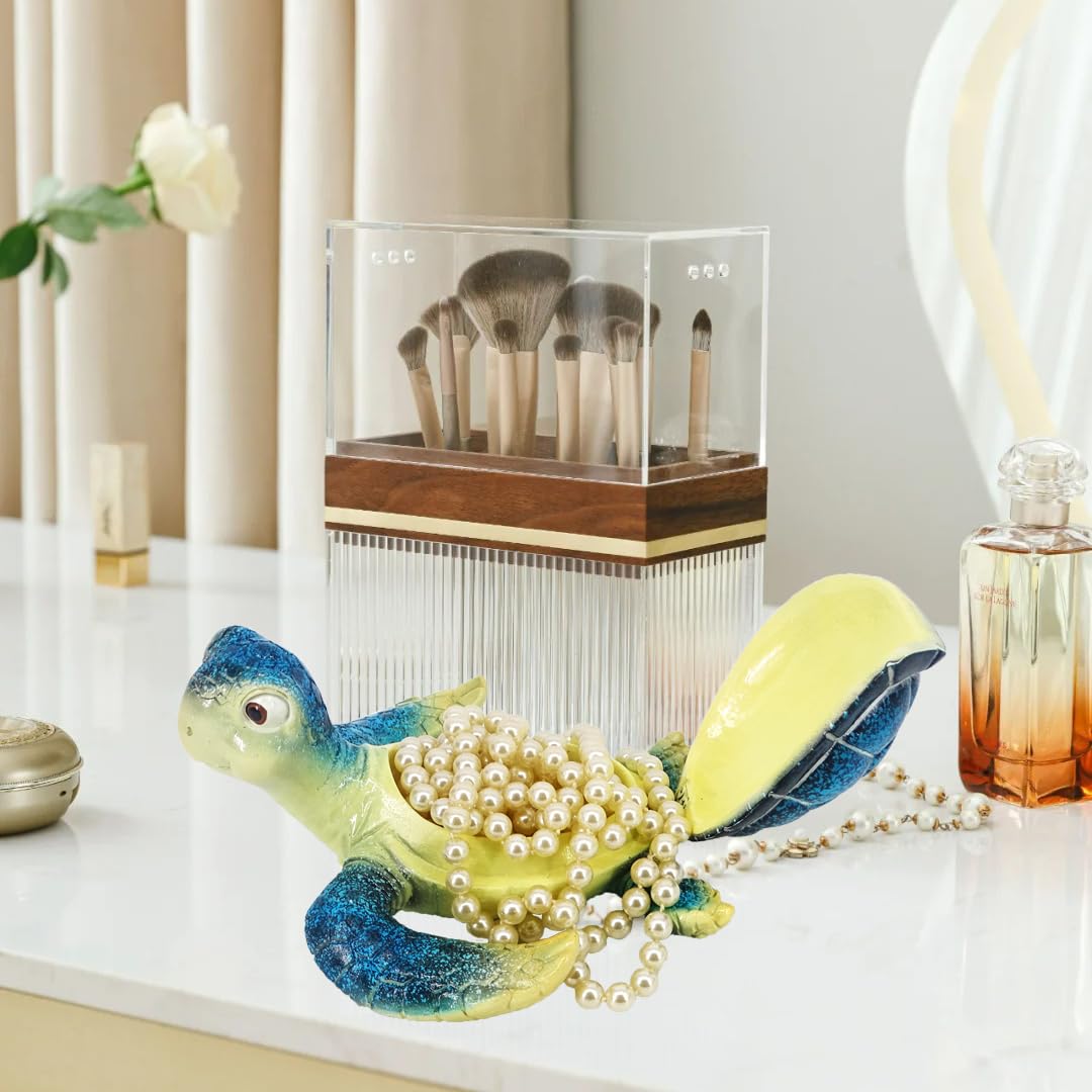 Sea Turtle Jewelry Box with Lid (Blue)