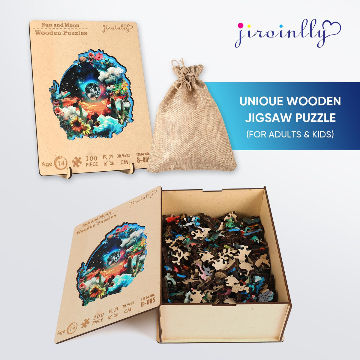 Wooden Puzzles for Adult (600Pcs / Sun Moon)